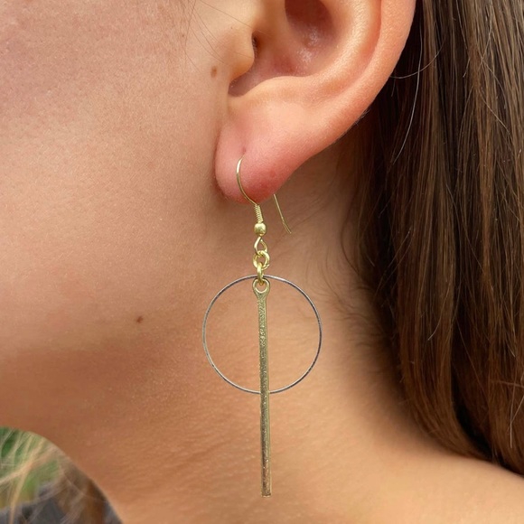 Bar Hoop Earring - Picture 2 of 3